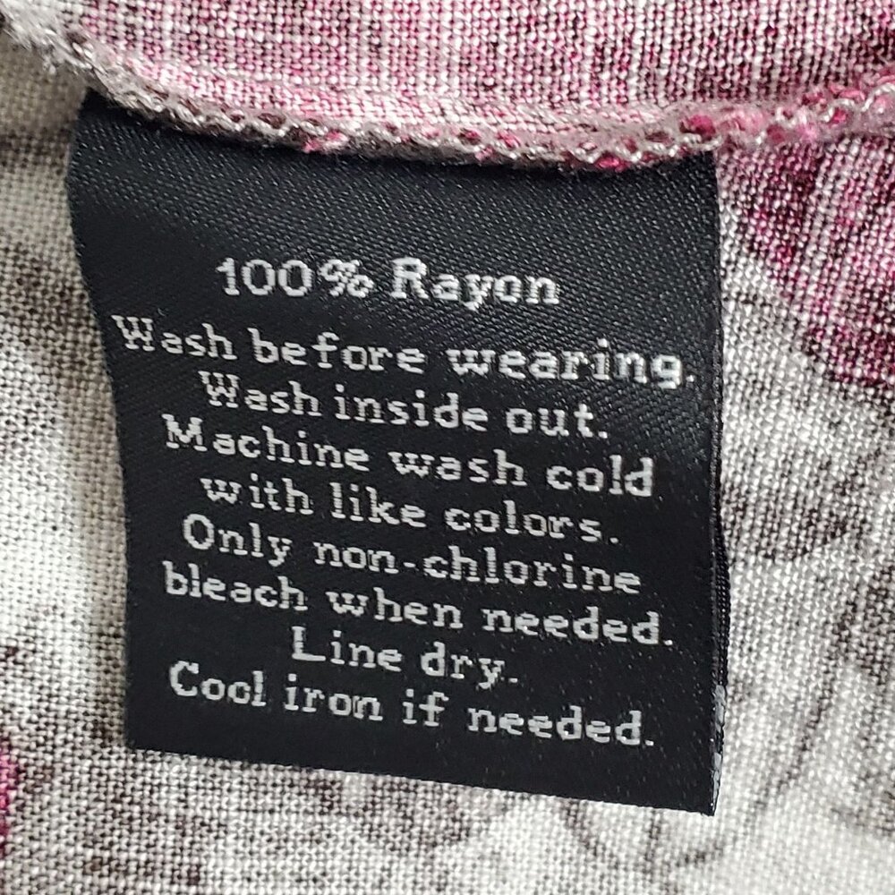 Rock & Republic Womens XXL Shirt Floral Button Up Rayon Roll Tab Light Blouse - Picture 9 of 12